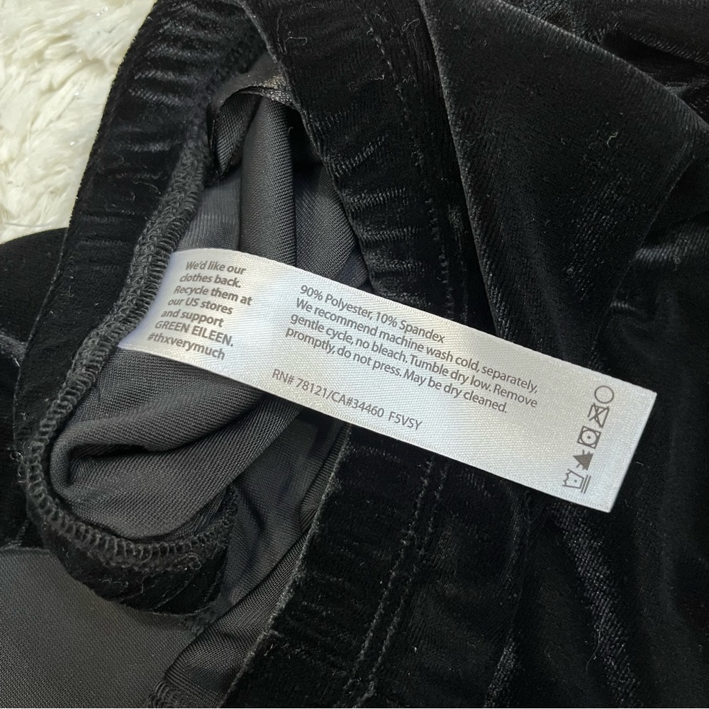 Eileen Fisher black velvet leggings festive winter size small - Picture 9 of 9
